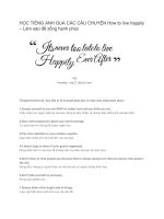 HỌC TIẾNG ANH QUA các câu CHUYỆN how to live happily – làm sao để sống hạnh phúc 