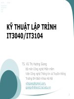 KỸ THUẬT lập TRÌNH, TS vũ THỊ HƯƠNG GIANG