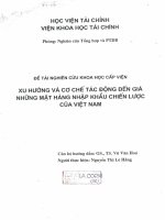 xu hướng và cơ chế tác động đến giá những mặt hàng nhập khẩu chiến lược của việt nam