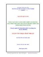Nâng cao chất lượng điều khiển lò hơi nhà máy nhiệt điện đốt than bằng bộ điều khiển mờ chỉnh định tham số PID