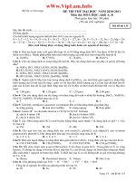 Thi thư  ĐH Hóa  lần 6 năm  2011 có đáp án