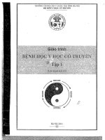 GIÁO TRÌNH BỆNH y học cổ TRUYỀN tập 1  