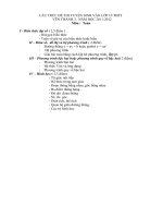 Nội dung thi Toán, THPT YênThành3