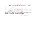 Thông báo mới nhất về seo idol 2011