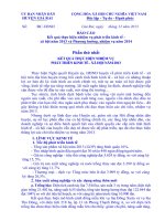 Kết quả thực hiện nhiệm vụ phát triển kinh tế   xã hội năm 2013 và Phương hướng, nhiệm vụ năm 2014