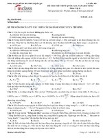 Đề thi thử môn vật lí số 3 MClass 