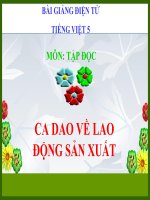 Bài giảng tiếng việt 5 tuần 17 bài tập đọc   ca dao về lao động sản xuất3 