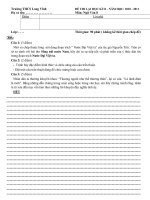 Đề thi học kì II Ngữ văn 8 + Đáp án