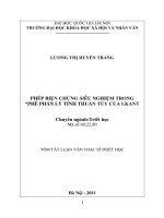 PHÉP BIỆN CHỨNG SIÊU NGHIỆM TRONG “PHÊ PHÁN LÝ TÍNH THUẦN TÚY CỦA I.KANT