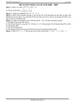 ĐỀ TUYỂN SINH VÀO 10 bình định NĂM 2008 2009