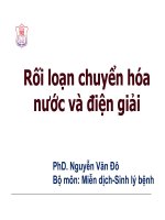 Bài giảng sinh lý bệnh rối loạn chuyển hóa nước, điện giải