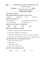 Đề thi môn tin học cuối hk I