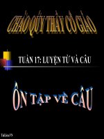 Bài giảng tiếng việt 5 tuần 17 bài luyện từ và câu   ôn tập về câu2 