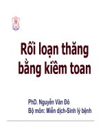Bài giảng sinh lý bệnh rối loạn thăng bằng kiềm toan
