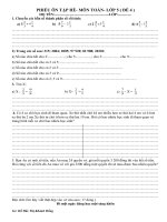 PHIẾU ÔN TẬP HÈ TOÁN 5  ĐỀ 4