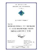 đánh giá năng lực cạnh tranh của các doanh nghiệp kttn trên địa bàn tp. cần thơ