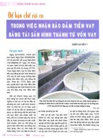 Để hạn chế rủi ro trong việc nhận bảo đảm tiền vay bằng tài sản hình thành từ vốn vay