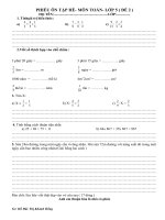 ÔN TẬP HÈ   MÔN TOÁN 5