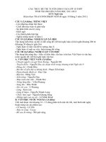 Cấu trúc đề thi vào lớp 10 THPT ( Môn Văn)