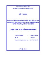 đánh giá tình hình thực hiện quy hoạch sử dụng đất giai đoạn 2001 – 2010 trên địa bàn huyện thái thụy tỉnh thái bình