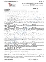 Đề thi thử môn vật lí số 10 MClass 