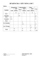 Đề kiểm tra 1 tiết tiếng anh 7