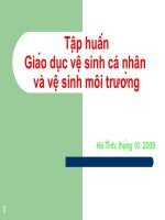 Vệ sinh môi trường  Vệ sinh cá nhân