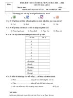 Đề thi tin hoc lớp 3 cuối hk II