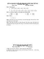 ĐỀ THI TOÁN HỌC TUỔI THƠ