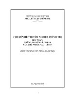 Chuyên đề thi tốt nghiệp chính trị học phần những nguyên lý cơ bản của chủ nghĩa mác - lênin