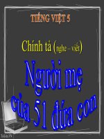 Bài giảng tiếng việt 5 tuần 17 bài chính tả   nghe,viết người mẹ của 51 đứa con5 