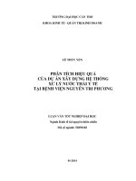 phân tích hiệu quả của dự án xây dựng hệ thống xử lý nước thải y tế tại bệnh viện nguyễn tri phương