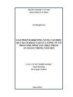 giải pháp marketing nâng cao hiệu quả xuất khẩu gạo của công ty cổ phần xnk nông sản thực phẩm an giang trong năm 2015