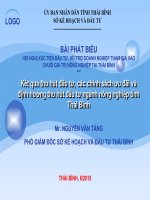 Bài thuyết trình: Kết quả thu hút đầu tư, các chính sách ưu đãi và định hướng thu hút đầu tư ngành nông nghiệp tỉnh Thái Bình