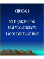Bài giảng Chương 1: Đối tượng, phương pháp và các nguyên tắc cơ bản của kế toán
