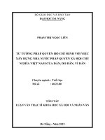 Tư tưởng pháp quyền hồ chí minh với việc xây dựng nhà nước pháp quyền xã hội chủ nghĩa việt nam của dân, do dân, vì dân 