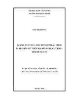 Giải quyết việc làm cho người lao động bị thu hồi đất trên địa bàn huyện mỹ hào   tỉnh hưng yên 
