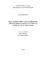 hoạch định chiến lược marketing cho sản phẩm xi măng của công ty cổ phần vật tư hậu giang