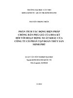 phân tích tác động biện pháp chống bán phá giá của hoa kỳ đối với hoạt động xuất khẩu của công ty cổ phần tập đoàn thủy sản minh phú