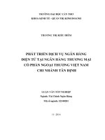 phát triển dịch vụ ngân hàng điện tử tại ngân hàng thương mại cổ phần ngoại thương việt nam chi nhánh tân định