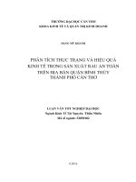phân tích thực trạng và hiệu quả kinh tế trong sản xuất rau an toàn trên địa bàn quận bình thủy thành phố cần thơ