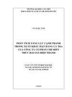 phân tích năng lực cạnh tranh trong xuất khẩu mặt hàng cá tra của công ty cổ phần chế biến thủy hải sản hiệp thanh