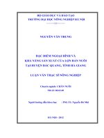 Đặc điểm ngoại hình và khả năng sản xuất của lợn bản nuôi tại huyện bắc quang, tỉnh hà giang 