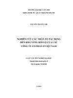 nghiên cứu các nhân tố tác động đến khả năng hối lộ của các công ty cổ phần ở việt nam