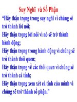 THE THOUGHTS AND THEIR OWNER''S FATE