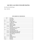 BÀI TIỂU LUẬN PHÂN TÍCH MÔI TRƯỜNG : THÍ NGHIỆM XÁC ĐỊNH ĐỘ PH