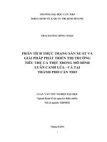 phân tích thực trạng sản xuất và giải pháp phát triển thị trường tiêu thụ cá thịt trong mô hình luân canh lúa   cá tại thành phố cần thơ