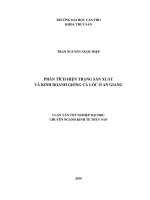 phân tích hiện trạng sản xuất và kinh doanh giống cá lóc ở an giang