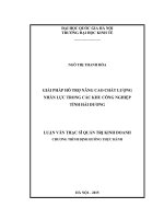 Giải pháp hỗ trợ nâng cao chất lượng nhân lực trong các khu công nghiệp tỉnh hải dương 