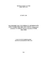 so sánh hiệu quả tài chính của mô hình nuôi công nghiệp tôm thẻ chân trắng (lithopenaeus vannamei) và tôm sú (penaeus monodon) ở tỉnh trà vinh